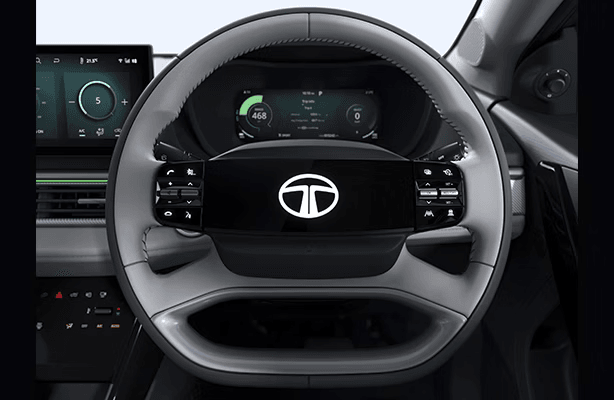 Tata Curvv EV Digital Steering Wheel with Touch Controls